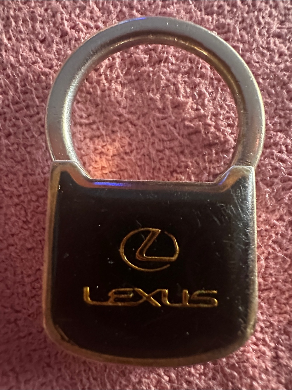 Lexus Black and Gold Logo Keychain - Branded Metal Key Ring